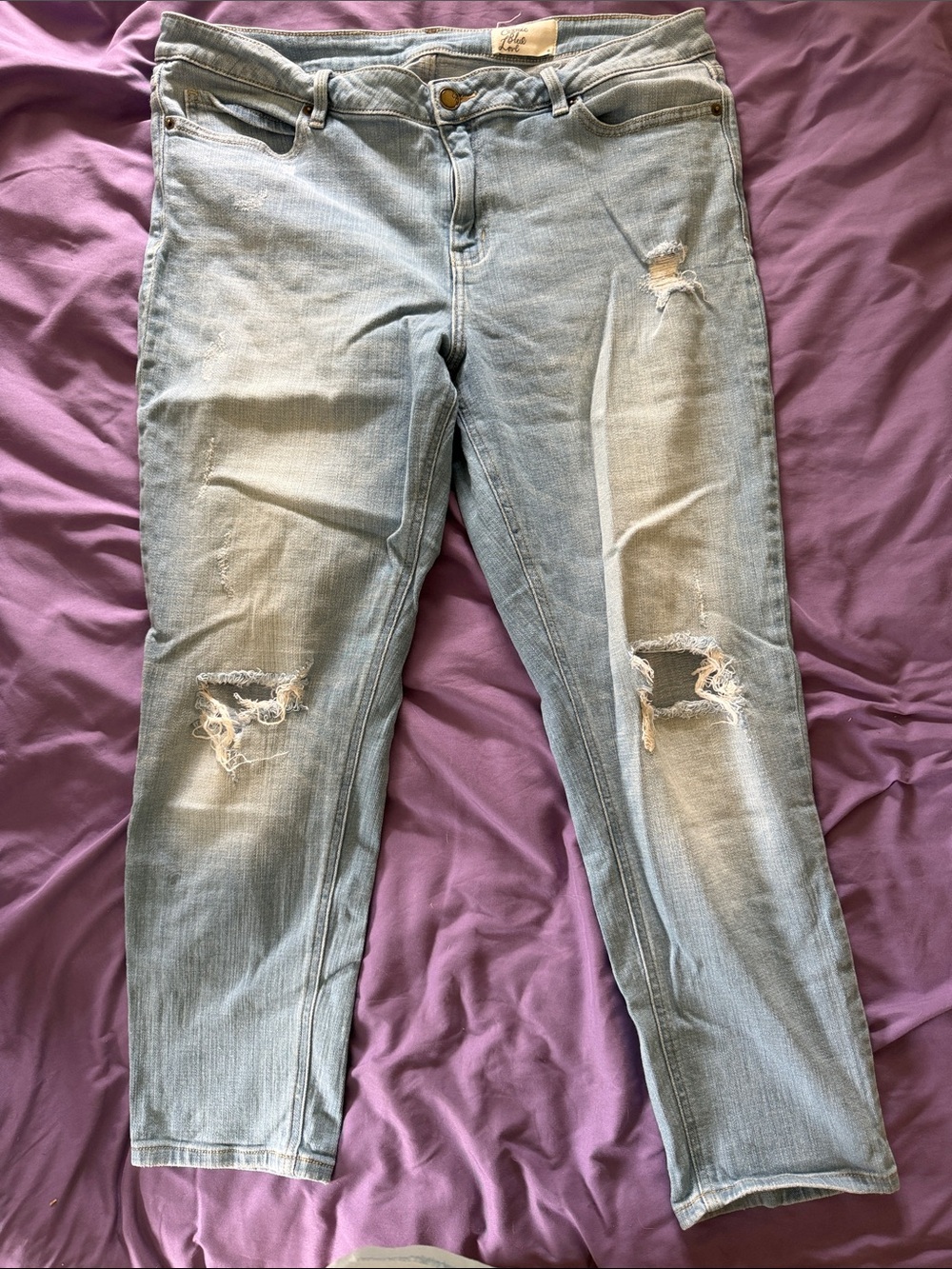 Women’s Light Blue Distressed Jeggings – Relaxed Stretch Fit